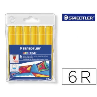 Staedtler Noris Club 340 WP6-1 - Rotulador escolar, punta redonda de 3 mm, color amarillo