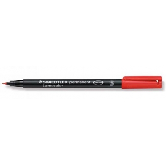Staedtler lumocolor 313-2 - Rotulador permanente, punta redonda de 0,4 mm, color rojo