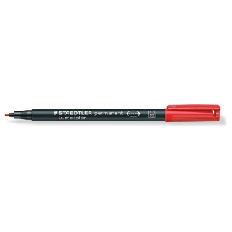 Staedtler lumocolor 317-2 - Rotulador permanente, punta redonda de 0,8 mm, color rojo
