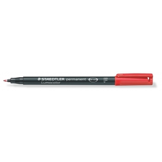 Staedtler Lumocolor 318-2 - Rotulador permanente, punta redonda de 0,6 mm, color rojo
