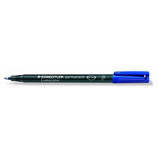 Staedtler Lumocolor 318-3 - Rotulador permanente, punta redonda de 0,6 mm, color azul