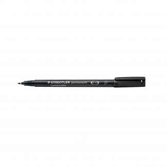 Staedtler Lumocolor 318-9 - Rotulador permanente, punta redonda de 0,6 mm, color negro