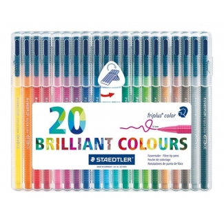 Staedtler Triplus 323 - Rotuladores de colores, caja de 20 colores