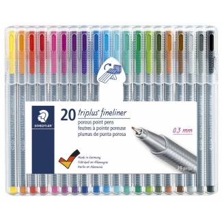 Staedtler Triplus Fineliner 334 - Rotuladores de colores, caja de 20 colores