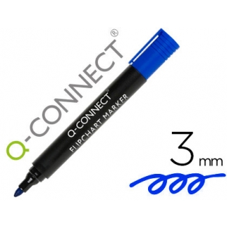 Q-Connect KF15393 - Rotulador para bloc congreso, punta de 3 mm, color azul