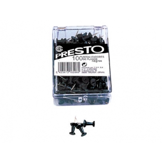 Presto 18-NE - Señalizador de planos, color negro, caja de 100 unidades