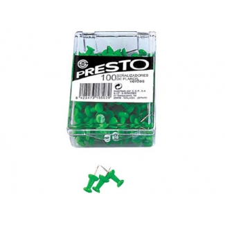 Presto 18-VE - Señalizador de planos, color verde, caja de 100 unidades