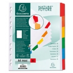 Exacompta 4306E - Separador de cartulina, A4+ Maxi, 6 pestañas, color blanco con pestañas de colores