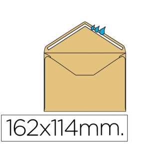 Sobre Liderpapel Nº 23 color crema c6 114x162 mm engomado solapa de pico caja de 500 unidades