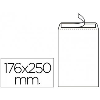 Liderpapel SB08 - Bolsa B5, tamaño 176 x 250 mm, solapa tira de silicona, color blanco, caja de 500 unidades