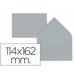 Liderpapel SB60 - Sobre C6, tamaño 114 x 162 mm, solapa pico engomada, color gris , paquete de 15 unidades