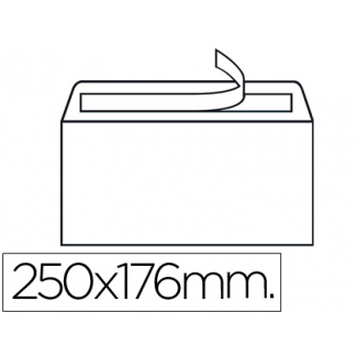 Liderpapel SB22 - Sobre B5, tamaño 176 x 250 mm, solapa recta tira de silicona, color blanco, caja de 500 unidades
