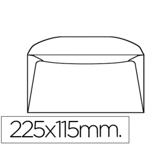 Liderpapel SB01 - Sobre Americano, tamaño 115 x 225 mm, solapa tira de silicona, color blanco, paquete de 10 unidades