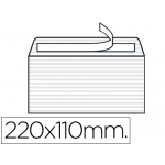 Liderpapel SB15 - Sobre Americano, verjurado, tamaño 110 x 220 mm, solapa tira de silicona, color blanco, caja de 250 unidades