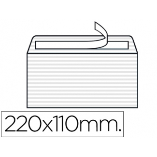 Liderpapel SB15 - Sobre Americano, verjurado, tamaño 110 x 220 mm, solapa tira de silicona, color blanco, caja de 250 unidades