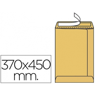 Liderpapel K-36 - Bolsa Radiografía, tamaño 370 x 450 mm, solapa tira de silicona, color kraft, caja de 100 unidades