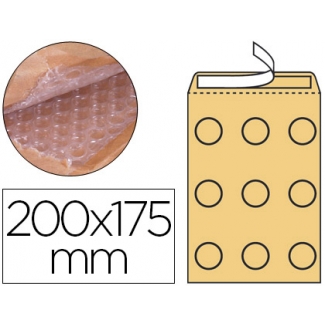 Q-Connect KF16588 - Bolsa burbuja, tamaño 175 x 165 mm, solapa tira de silicona, color crema, caja de 100 unidades