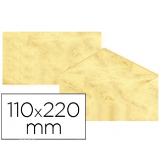 Michel 4619-30 - Sobre pergamino marmoleado, tamaño 110 x 220 mm, solapa engomada, color amarillo, paquete de 25 unidades