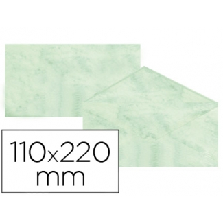 Michel 4619-40 - Sobre pergamino marmoleado, tamaño 110 x 220 mm, solapa engomada, color verde, paquete de 25 unidades