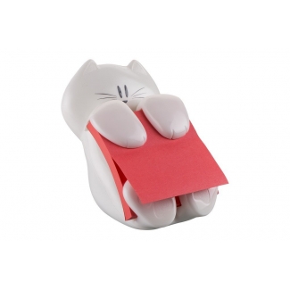Post-it CAT-330 - Dispensador de notas adhesivas con forma de gato + 1 bloc de 90 hojas de 76 x 76