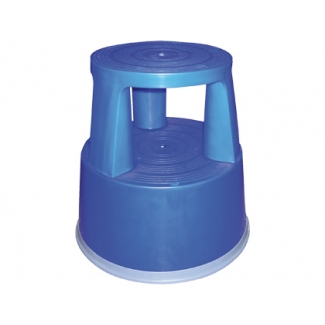 Q-Connect KF00635 - Taburete con ruedas retráctiles, color azul