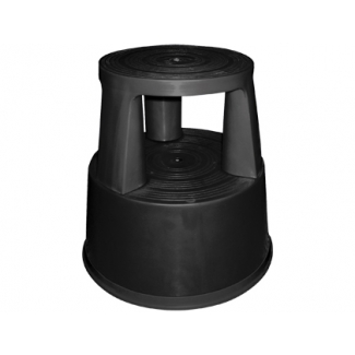 Q-Connect KF00633 - Taburete con ruedas retráctiles, color negro