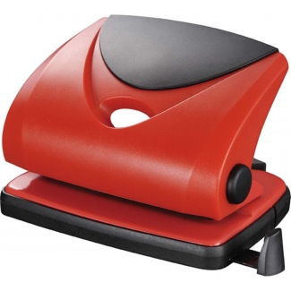 Q-Connect KKF02156 - Taladrador metálico, perfora hasta 20 hojas, color rojo