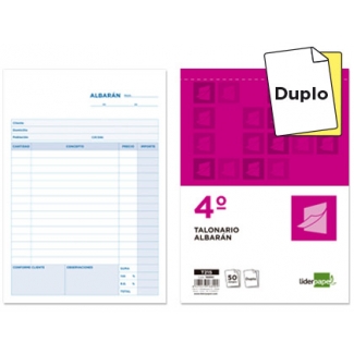 Liderpapel T215 - Talonario albarán, tamaño 4º, 50 juegos, original + copia