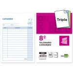 Liderpapel T302 - Talonario camarero, tamaño 8º, 50 juegos, original + 2 copias