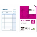 Liderpapel T150 - Talonario camarero, tamaño bolsillo, 100 hojas, simple