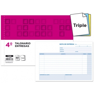Liderpapel T329 - Talonario entregas, tamaño 4º apaisado, 50 juegos, original + 2 copias