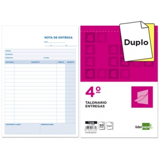 Liderpapel T226 - Talonario entregas, tamaño 4º, 50 juegos, original + copia