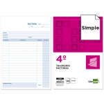 Liderpapel T117 - Talonario facturas, tamaño 4º, 100 hojas, simple