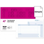 Liderpapel T118 - Talonario facturas, tamaño 4º apaisado, 100 hojas, simple