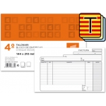 Liderpapel T318-CAT - Talonario factures (facturas), tamaño 4º apaisado, 50 juegos, original + 2 copias, texto en catalán