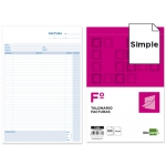 Liderpapel T123 - Talonario facturas, tamaño folio, 100 hojas, simple