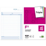 Liderpapel T323 - Talonario facturas, tamaño folio, 50 juegos, original + 2 copias