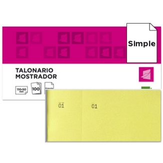 Liderpapel TL07 - Talonario mostrador, 50 mm x 110 mm, 100 hojas, numeradas, color amarillo