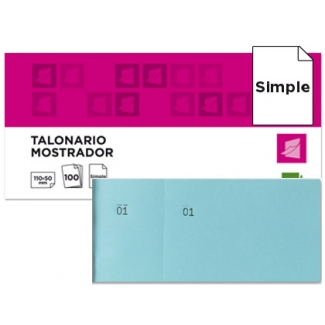 Liderpapel TL09 - Talonario mostrador, 50 mm x 110 mm, 100 hojas, numeradas, color celeste