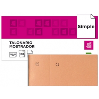 Liderpapel TL10 - Talonario mostrador, 50 mm x 110 mm, 100 hojas, numeradas, color naranja