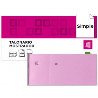 Liderpapel TL11 - Talonario mostrador, 50 mm x 110 mm, 100 hojas, numeradas, color rosa