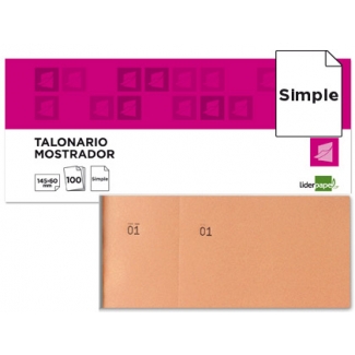 Liderpapel TL04 - Talonario mostrador, 60 mm x 145 mm, 100 hojas, numeradas, color naranja