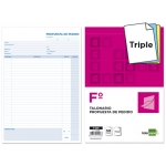 Liderpapel T325 - Talonario pedidos, tamaño folio, 50 juegos, original + 2 copias