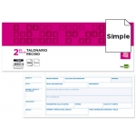 Liderpapel T134 - Talonario recibos, tamaño 1/2 de folio, 100 hojas, simple