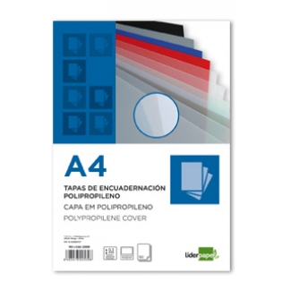 Liderpapel TE15 - Tapa de encuadernación, A4, polipropileno, 500 micras, transparente, paquete de 100