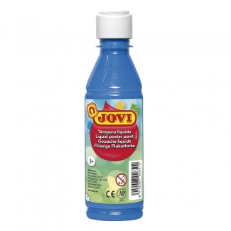 Jovi 50221 - Témpera líquida, color azul cyan, bote de 250 ml