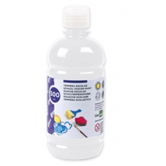 Liderpapel TP02 - Témpera líquida, color blanco, bote de 500 ml