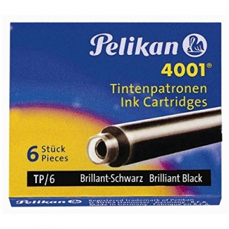 Pelikan 301218 - Tinta estilográfica, caja de 6 cartuchos, color negro