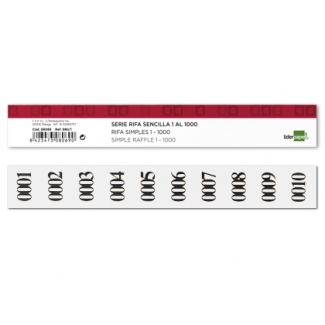 Liderpapel RI 01 - Tiras de rifa sencilla, 30 mm x 210 mm, colores surtidos