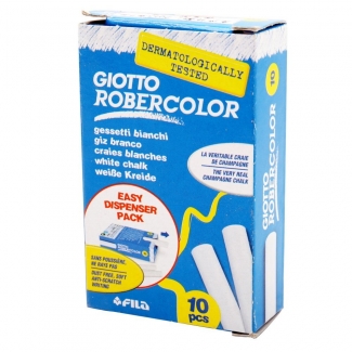 Giotto Robercolor F538700 - Tizas blancas, caja de 10 unidades